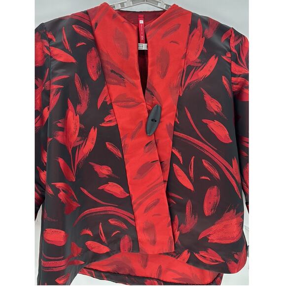 IC Collection Red 1-Button High Collar Jacket 3 quart sleeves size 2XL - Picture 5 of 8